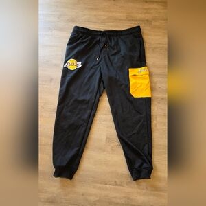 Ultra Game NBA Los Angeles Lakers Black Jogger Sweatpants Men's XXL 2XL (42-44)